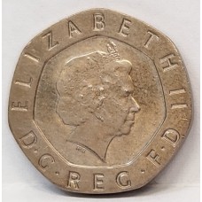 GREAT BRITAIN UK 2008 . TWENTY 20 PENCE COIN . ERROR . MULE . UNDATED